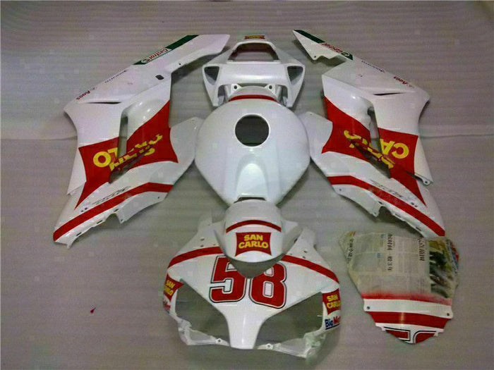 MS Injection Mold Fairing White Red Fit for ABS Honda CBR1000RR 2004-2005 u056