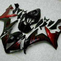 MSB Injection Kit Red Flame Plastic Fairing Fit for Yamaha 2004-2006 YZF R1 j006