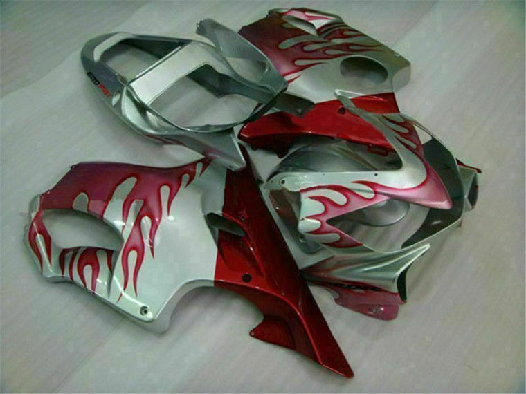 NT Fairing Fit for Honda 2001-2003 CBR600 F4i U013- Red Flame Silver | ABS Injection