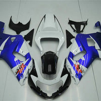 MSB Injection  White Blue Fairing Fit for  2001-2003 GSXR 600 750 l081