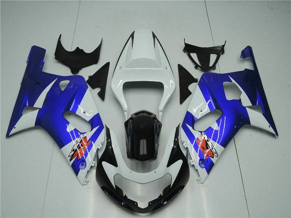 MSB Injection  White Blue Fairing Fit for  2001-2003 GSXR 600 750 l081