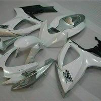 MSB Injection White Silver Fairing Fit for  2006 2007 GSXR 600 750 n077