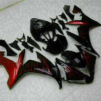 MSB Injection Kit Red Flame Plastic Fairing Fit for Yamaha 2004-2006 YZF R1 j006