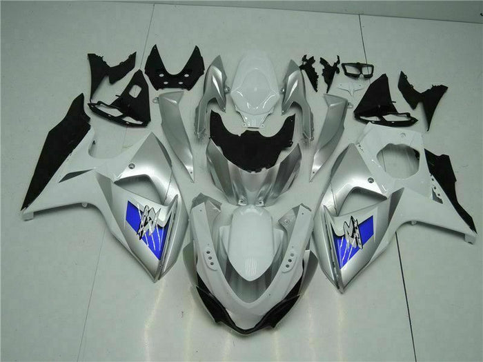 MS Injection Silver White Fairing Kit Fit for  2009-2016 GSXR 1000 o037