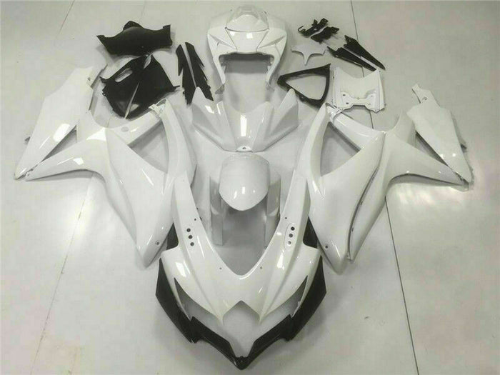 MSB Injection Mold White Fairing Set Fit for  2008-2010 GSXR 600 750 n014