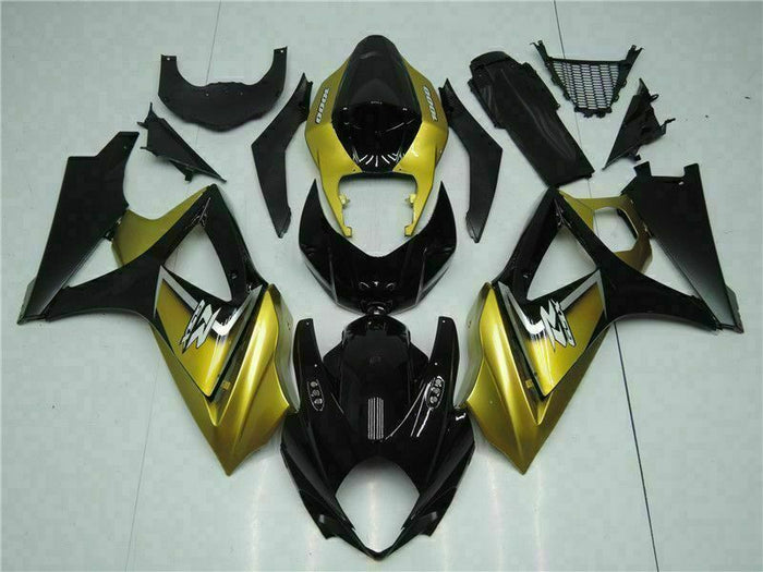 MS Injection Gold Black Fairing ABS Kit Fit for  2007-2008 GSXR 1000 p049