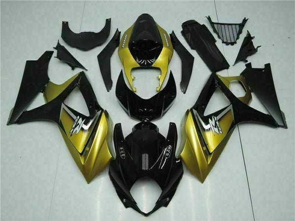 MS Injection Gold Black Fairing ABS Kit Fit for  2007-2008 GSXR 1000 p049