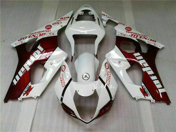 MS Injection New Red White Kit Fairing Fit for  2003-2004 GSXR 1000 p039