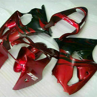 MS Fit for  2000-2002 ZX6R Plastic Red Black Injection Fairing ABS t006