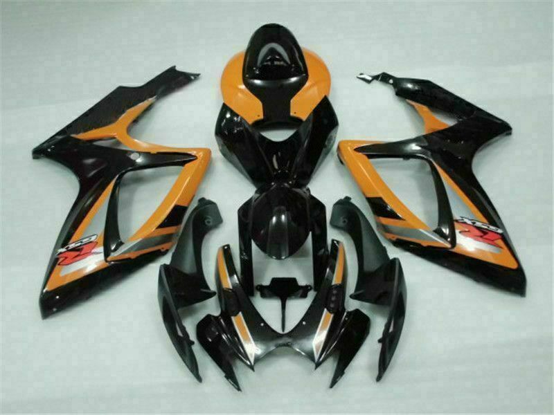 MSB Injection Black Orange Fairing Fit for 2006 2007 GSXR 600 750 n067