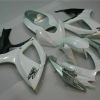 MSB Injection White Silver Fairing Fit for  2006 2007 GSXR 600 750 n077