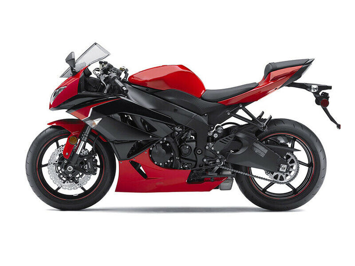 Fit for  2009-2012 ZX6R Plastic Red Black Injection Fairing ABS n0d-B