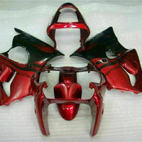 MS Fit for  2000-2002 ZX6R Plastic Red Black Injection Fairing ABS t006