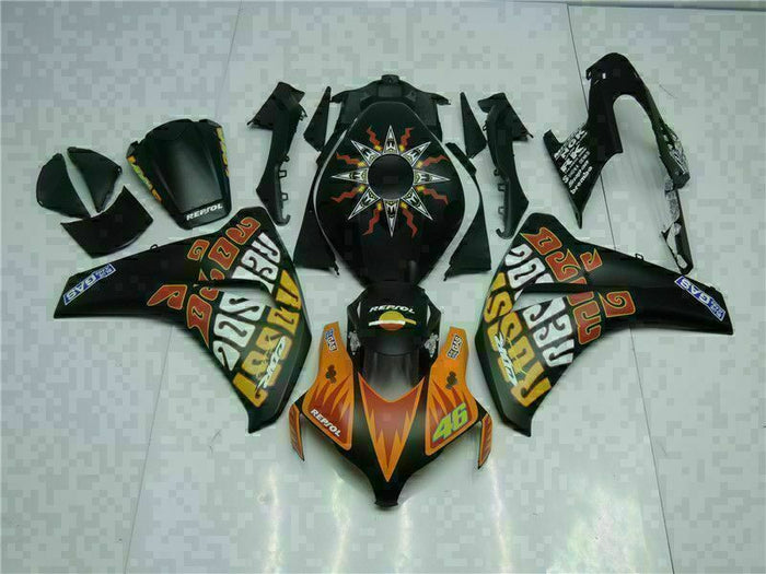MS Injection New Orange Black Set Fairing Fit for Honda 2008-2011 CBR1000RR u085