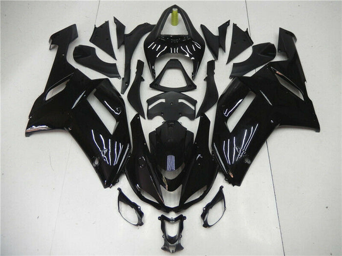 Fit for  2007 2008 ZX6R Plastic Glossy Black Injection Fairing Set n0q-B