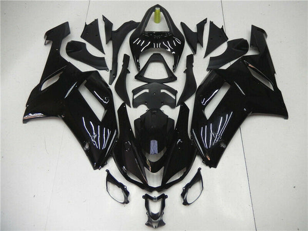 Fit for  2007 2008 ZX6R Plastic Glossy Black Injection Fairing Set n0q-B