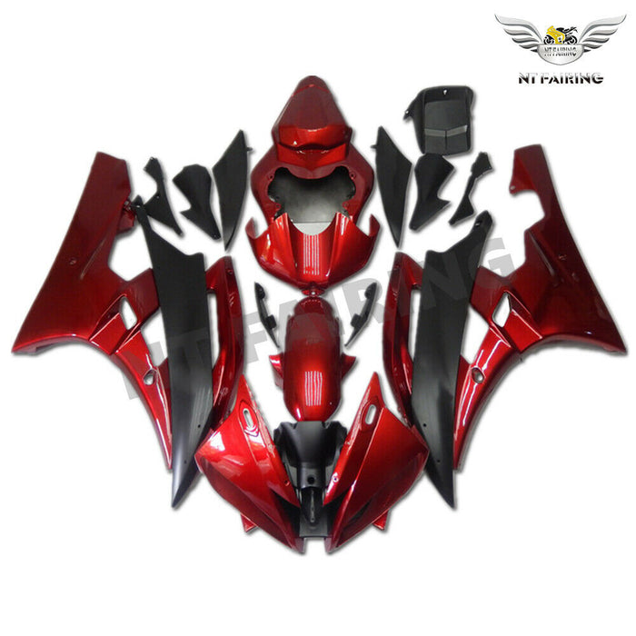 MSB Injection Mold Red Black ABS Fairing Fit for Yamaha 2006-2007 YZF R6 j004