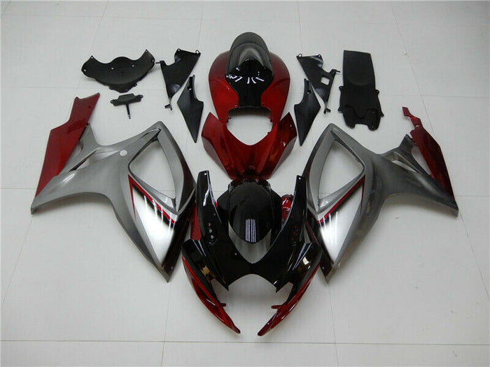 MSA Injection Red Silver Fairing Kit Fit for  2006 2007 GSXR 600 750 a006y