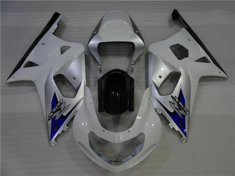 MSB Injection White Silver Fairing Fit for 2001-2003 GSXR 600 750 l075