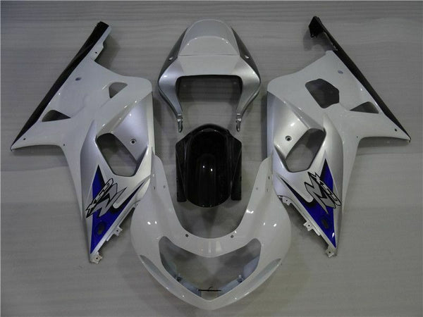 MSB Injection  White Silver Fairing Fit for  2001-2003 GSXR 600 750 l075