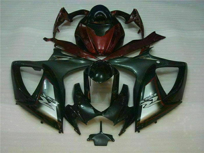 MSB Injection Black Red Fairing Fit for  2006 2007 GSXR 600 750 o025