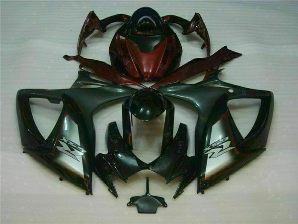 MSB Injection Black Red Fairing Fit for  2006 2007 GSXR 600 750 o025