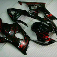 MS Injection New Red Flame Set Fairing Fit for  2003-2004 GSXR 1000 q038