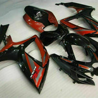 MSB Injection Black Red Fairing Fit for  2006 2007 GSXR 600 750 n082