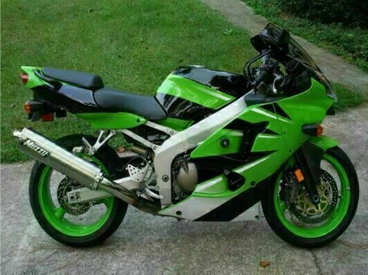 MSA Fit for  2000-2002 ZX6R Plastic Green Black Injection Fairing ABS t016