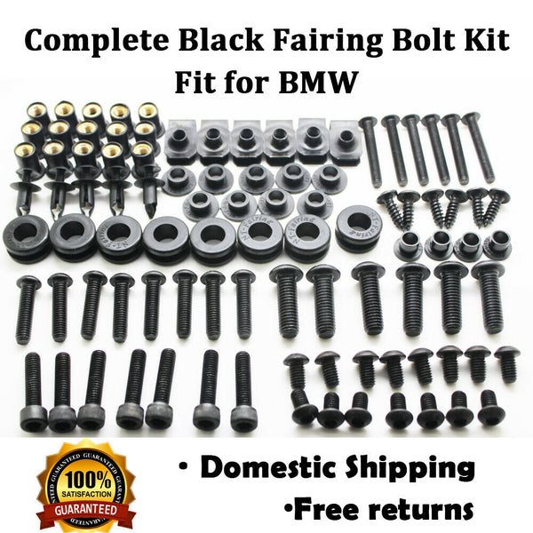 Complete Black Fairing Bolt Kit Screws Fit for BMW R1200RT F800GT S1000RR K1300S