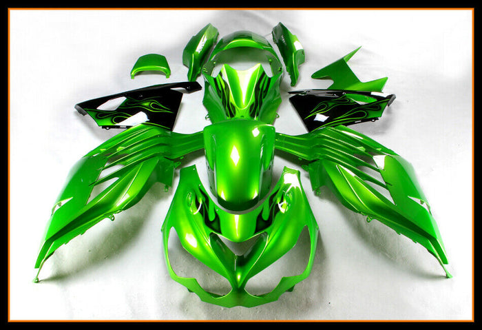 NT Fairing Kit Fit for Injection ZX14R ZZR1400 2012-2024 Green Black Set e004A