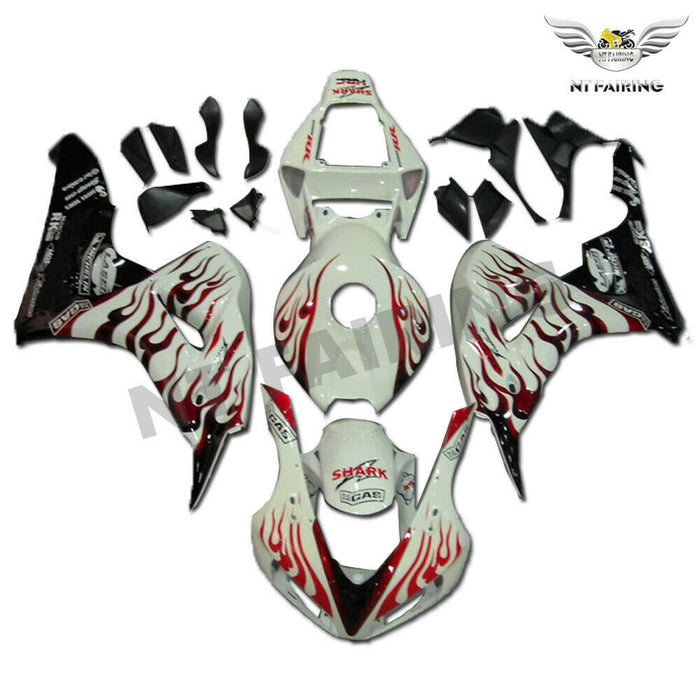 MS Injection Red Flame White Fairing Fit for Honda 2006-2007 CBR1000RR l021
