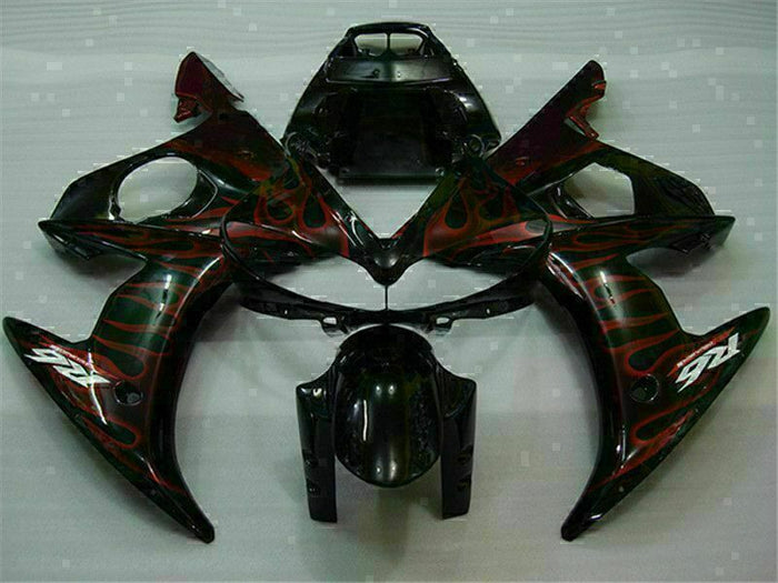 MS Injection Mold Red Flame Fairing Fit for Yamaha YZF 2003-2005 R6 & 06-09 R6S g026
