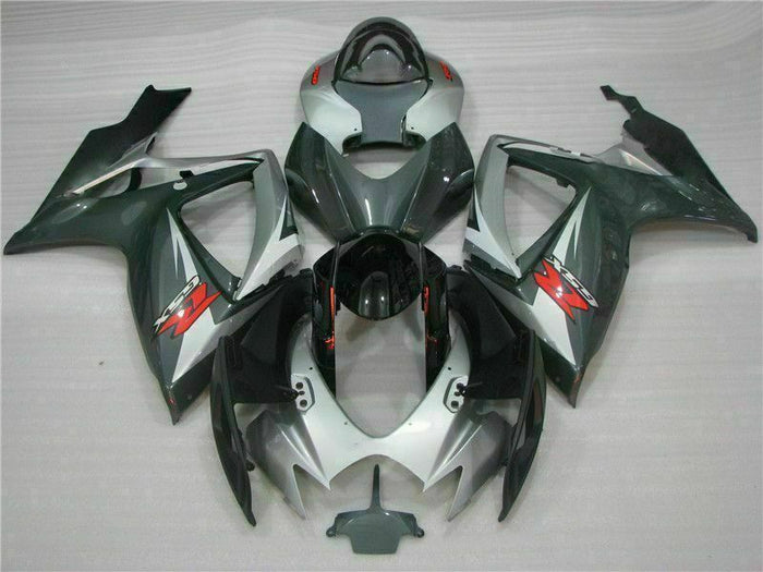 MSB Injection Silver Black Fairing Fit for  2006 2007 GSXR 600 750 n042