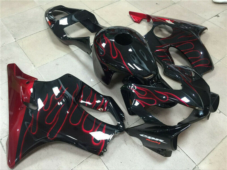 NT Red Flame Injection Fairing with Tank Cover Fit for Honda 2001-2003 CBR600 F4I U055