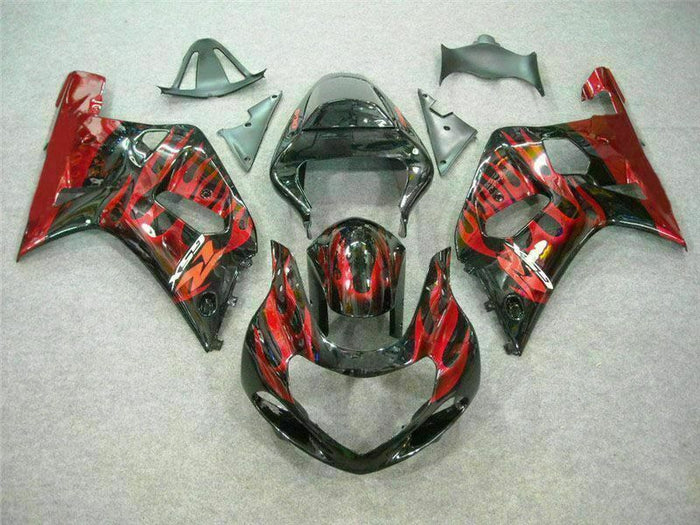 MSB Injection  Red Black Fairing Fit for  2001-2003 GSXR 600 750 n034