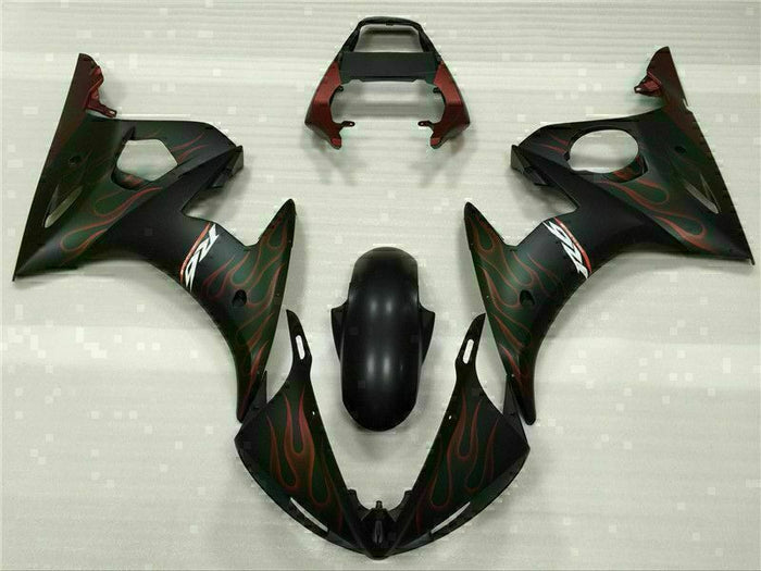 MS Injection Red Flame Black Fairing Fit for Yamaha YZF 2003-2005 R6&06-09 R6S g016