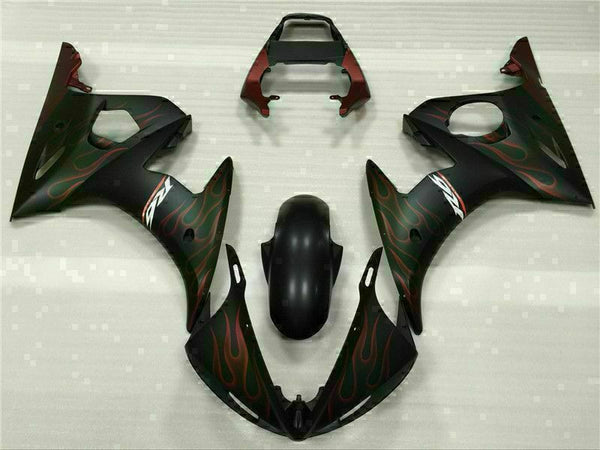 MS Injection Red Flame Black Fairing Fit for Yamaha YZF 2003-2005 R6&06-09 R6S g016