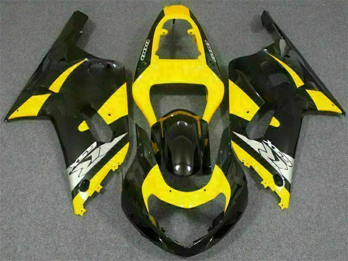 MSB Injection Yellow Black Fairing Fit for  2001-2003 GSXR 600 750 o026