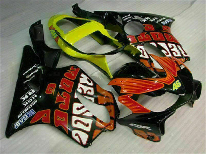 MS Injection Mold Fairing Orange Black Fit for Honda 2001-2003 CBR600 F4I u017
