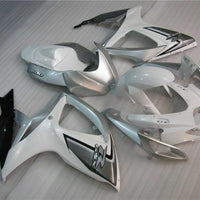 MSB Injection White Silver Fairing Fit for  2006 2007 GSXR 600 750 v085