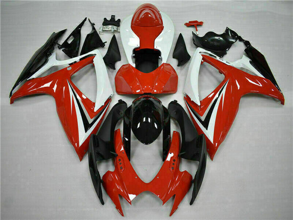 MSB Injection Red White Fairing Set Fit for  2006 2007 GSXR 600 750 n023z