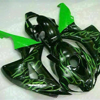 MS Injection Green Flame Black Fairing Fit for Honda 2006-2007 CBR1000RR u025
