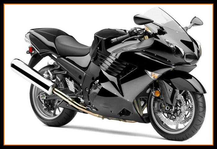 NT Glossy Black Fairing Fit for ZZR1400 ZX14R 2006-2011 Injection Mold b008