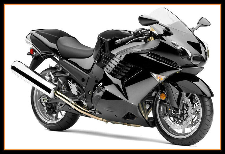NT Fairing Fit for Kawasaki 2006-2011 ZX-14R B008- Glossy Black Zzr | ABS Injection