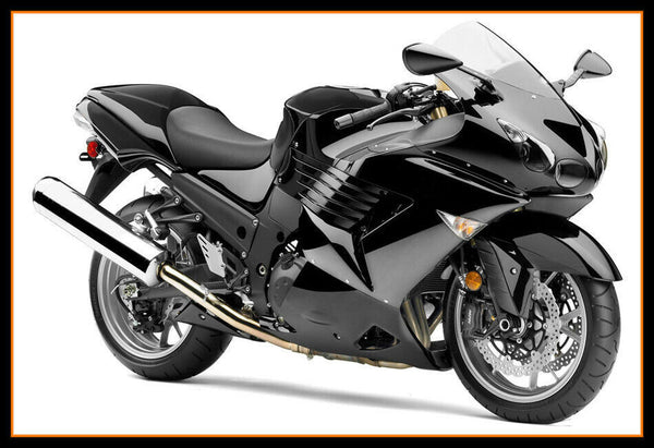 NT Glossy Black Fairing Fit for ZZR1400 ZX14R 2006-2011 Injection Mold b008