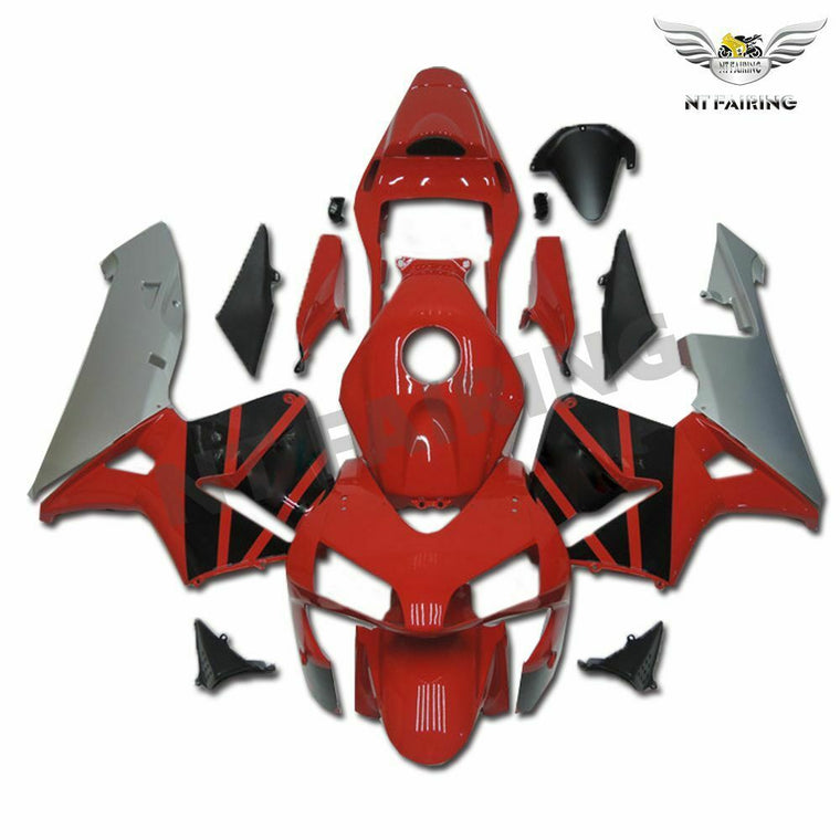 NT Fairing Fit for Honda 2003-2004 CBR600RR U081- Msa Red Silver | ABS Injection
