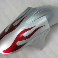 NT Silver Red Flames Fairing Fit for 2005 2006 ZX6R 636 ABS Bodywork Kit e024A
