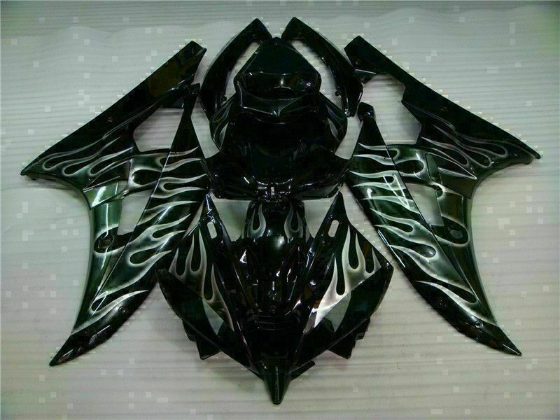 MS Injection Silver Flame Black Fairing Fit for Yamaha 2006-2007 YZF R6 g035