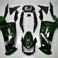 MSA Fit for  Ninja 650R 2006-08 ER6F Green Flame Fairing Kit ABS t003